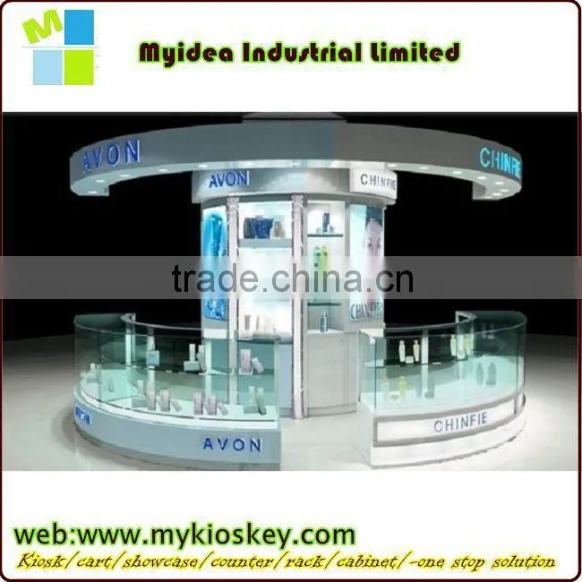 2015 new style wooden glass cosmetic display showcase