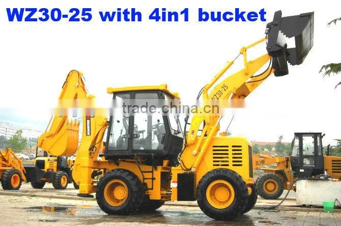 WZ30-25 Backhoe loader 7600KGS with cummins engine,4WD,CE paper