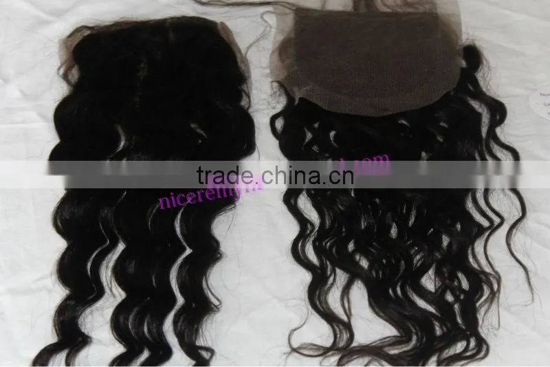 virgin indian hair weave top closure piece