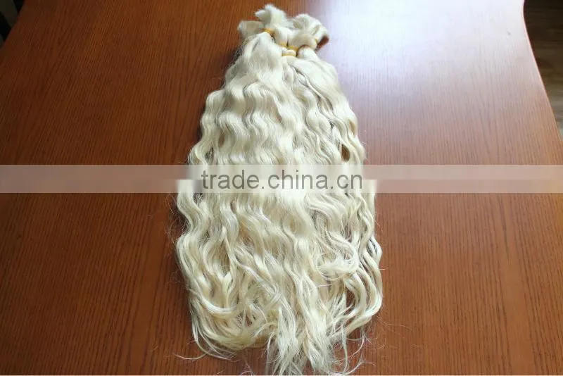 human cheap remy hair bulk,braid hair bleached and dyed into different colors