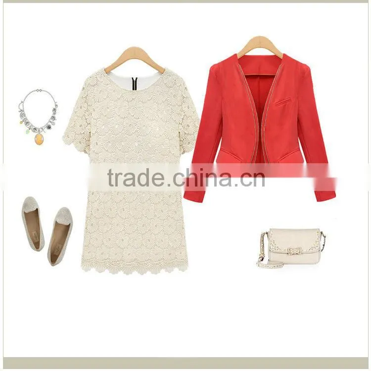 Ladies' Fashion Lace Summer Dress with flowers patten