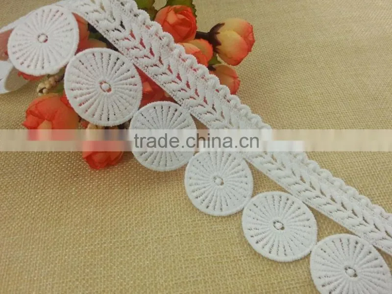 100% emboridery cotton lace for ladies dress --- H1671