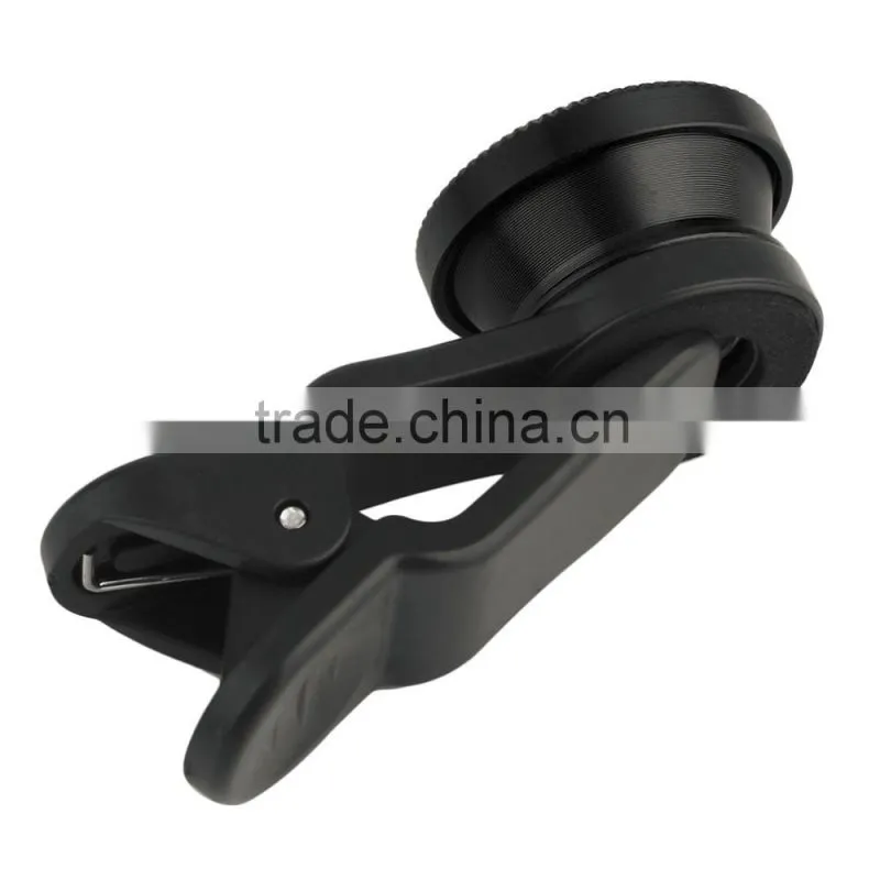 180 Degree Fisheye Macro 2 in 1 Lens Magnetic Mount for Mobile Phones black