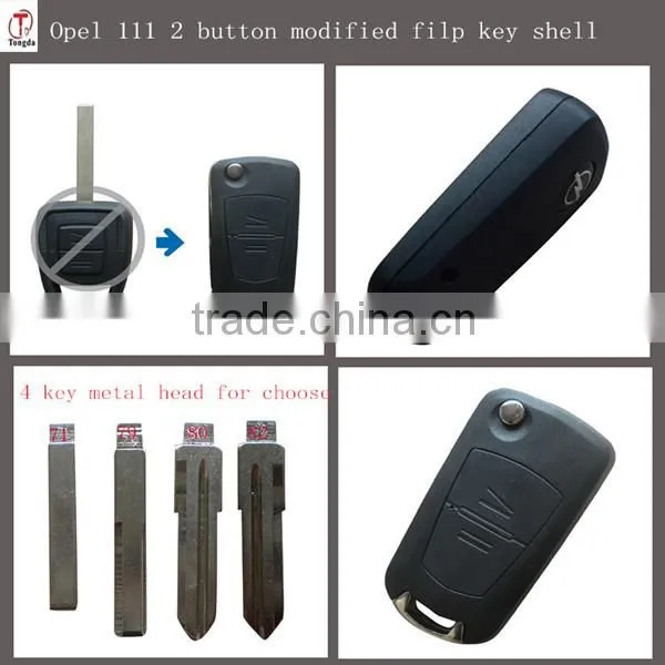 Tongda 2 button flip modified remote key high quality for opel