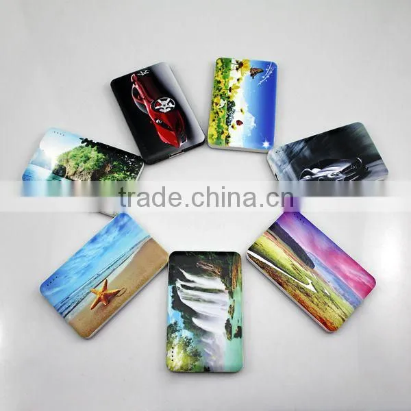 AWC813 2000mah OEM Slim card smart phone charge portable mobile power bank