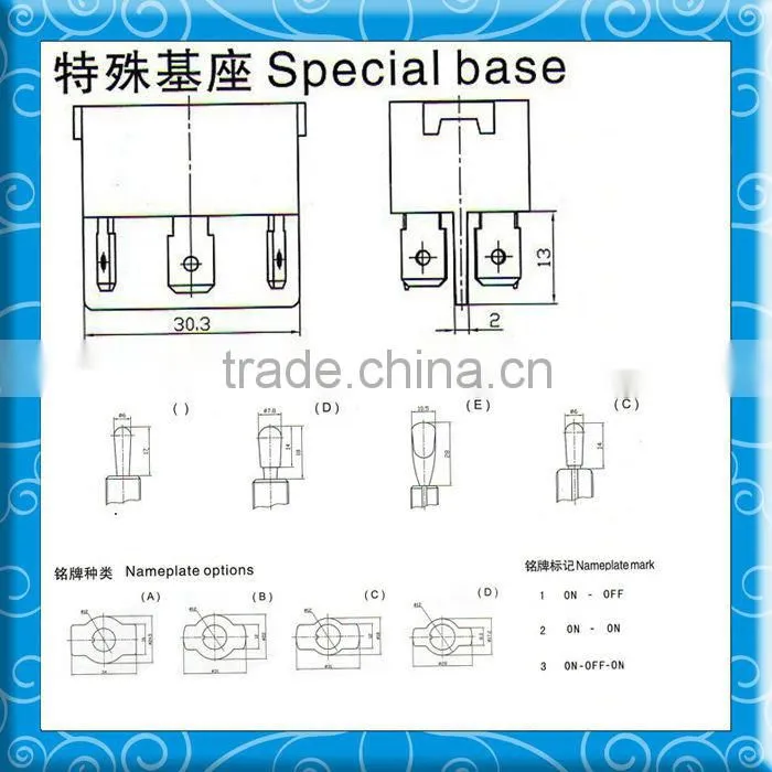 YULIN 1322 6Pins Screw Terminal 6Amp Mini ON-OFF-ON Toggle Switch