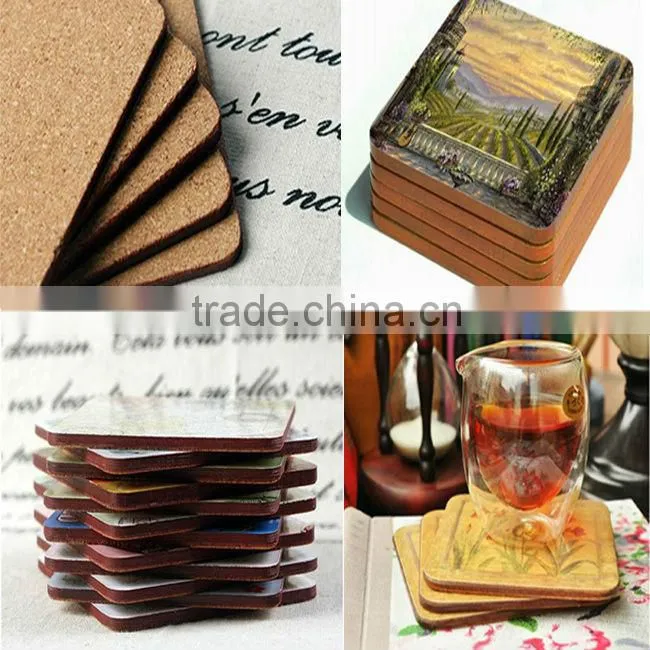 gift set promotional OEM designed custom blank beer MDF cork coaster