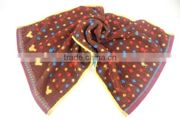 100% Cotton 4 colors brown red blue yellow dots face Towel