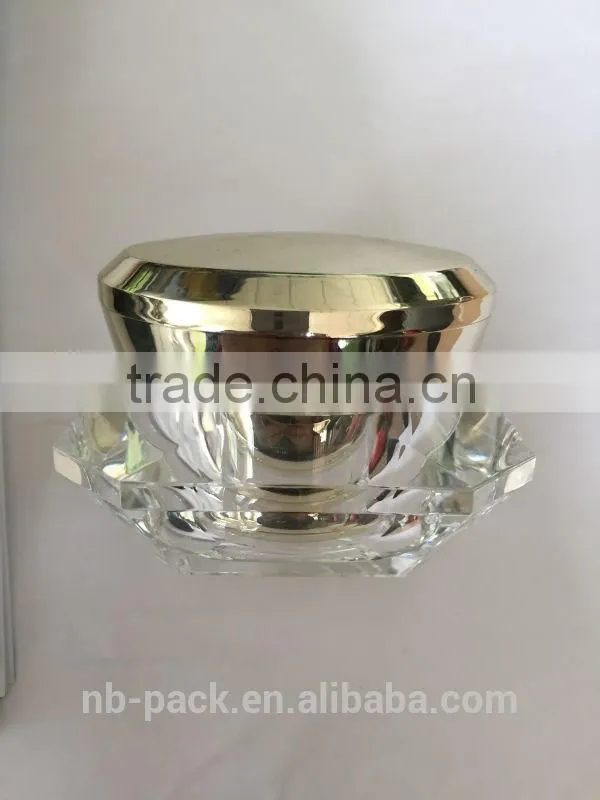 diamond clear cream acrylic jar with acrylic material