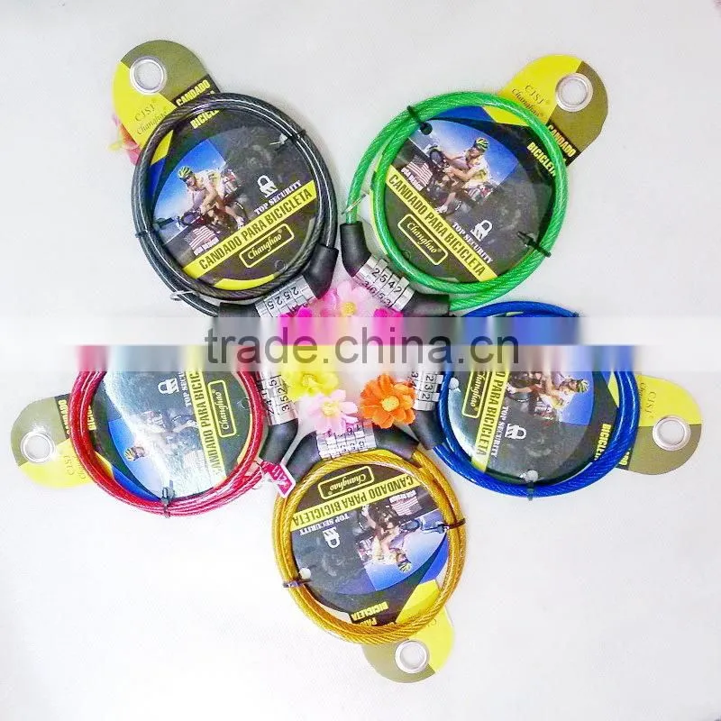 outdoor security product 4-digital combination bike cable lock factory