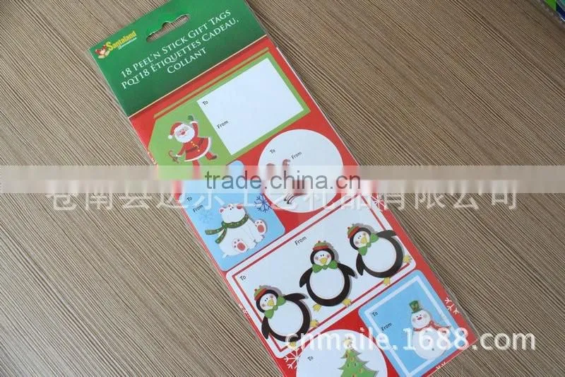 Merry Christmas paper sticker,promotional gift paper sticker