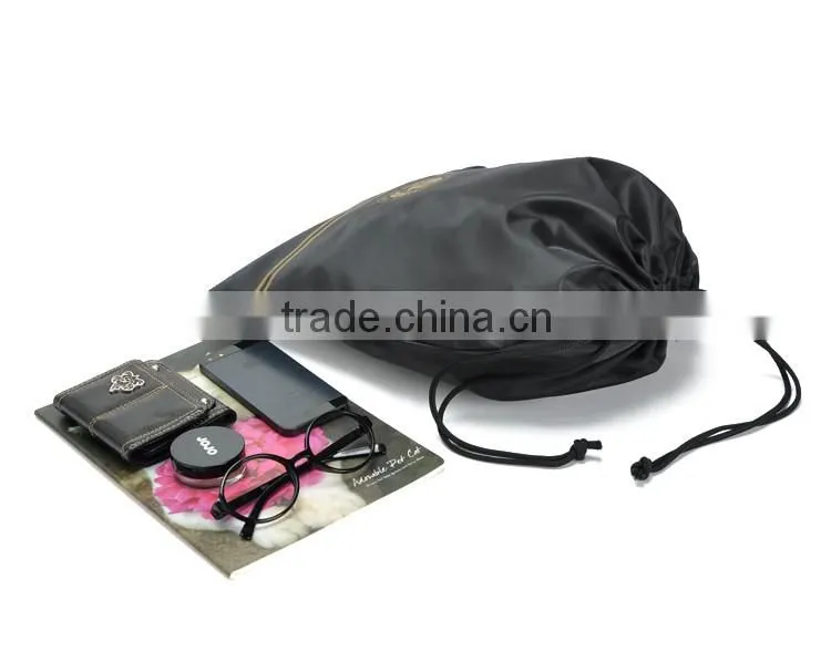 Black nylon dustproof storage bag for clothes and shoes