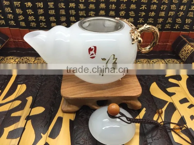 Bottle gourd teapot, White Glass Teapot
