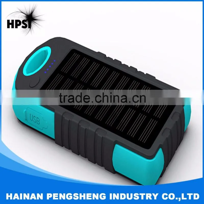 Best Portable Solar Power Bank 8000mAh for Iphone and Android with Camping Light