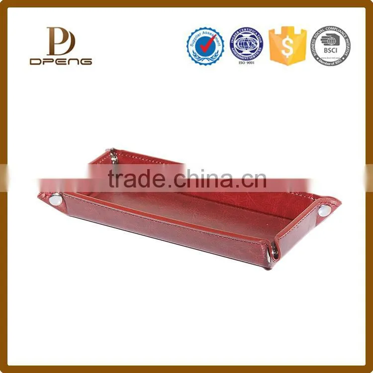 China OEM supply square leather tray/ home storage tray/ tea tray
