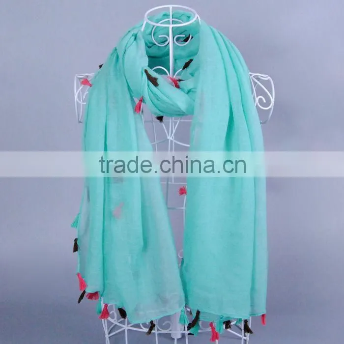 TOP Popular Plain Pure Color Women Scarf Voile Cotton Scarves 180*90 Pashmina