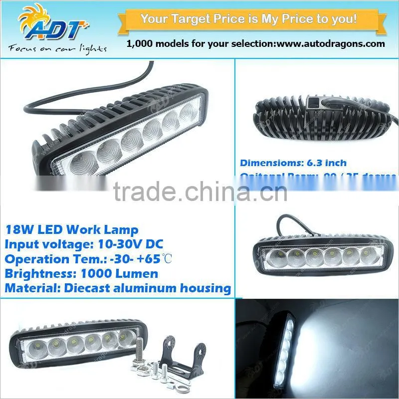 NEWEST 18W led work light DC10-30V offroad truck jeep boat driving lamp