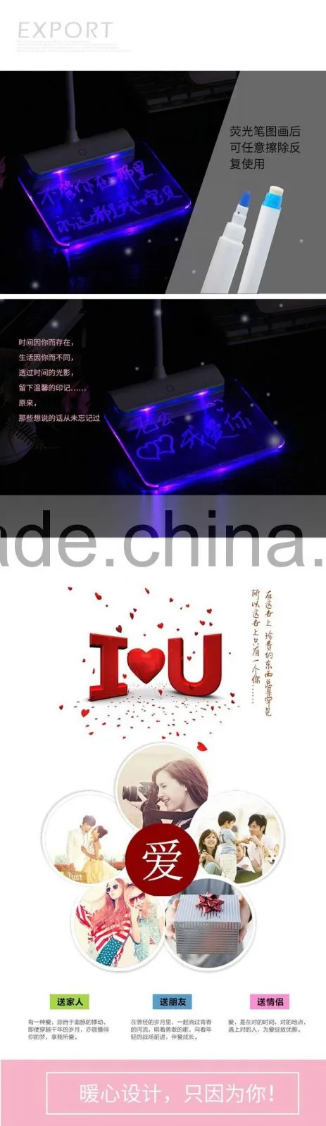Hot Selling Brightness Adjutable Students Desk Lamp With Message Boards Function