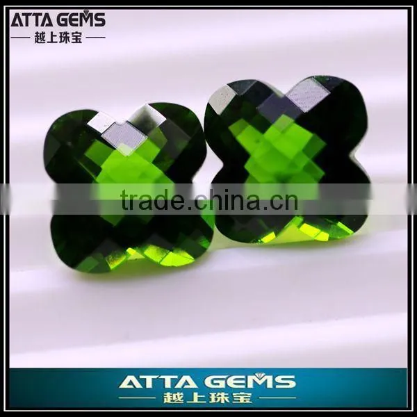 apple green glass-plum blossom cut created quartz