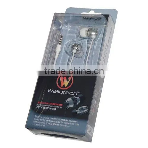 Wallytech Hot selling Metal in-ear earphone for iphone/ Sumsung