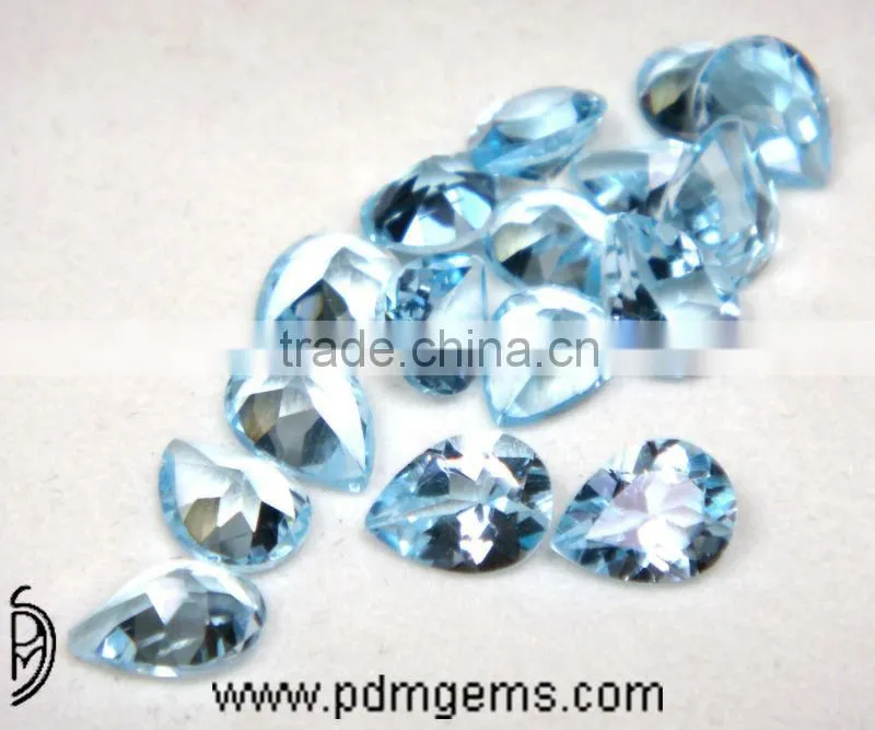Sky Blue Topaz Semi Precious Gemstone Pear Cut Lot For Gold Bracelets From Manufacturer