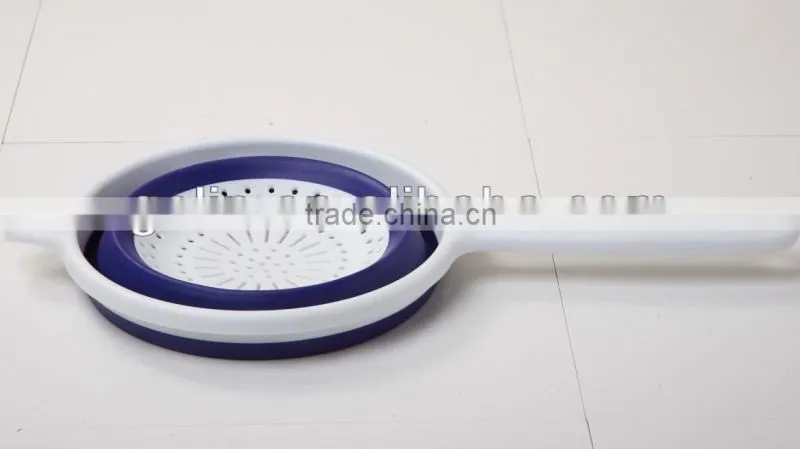 1.4L TPE foldable plastic colander with handle GL9127