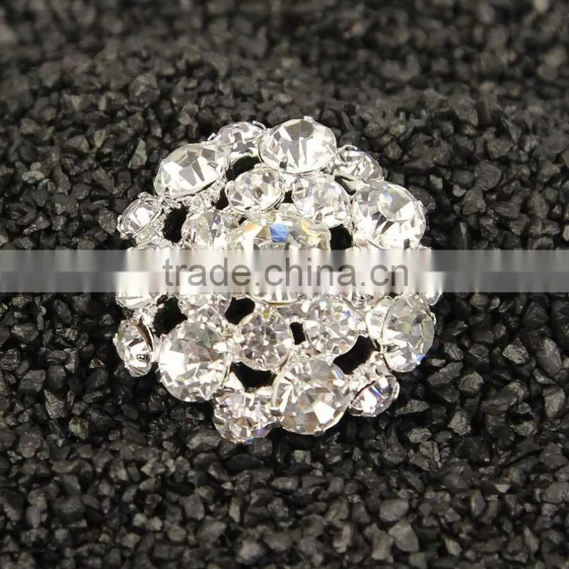 Seasofbeauty 3cm Pretty Rhinestone Button Shank Button Embellishment