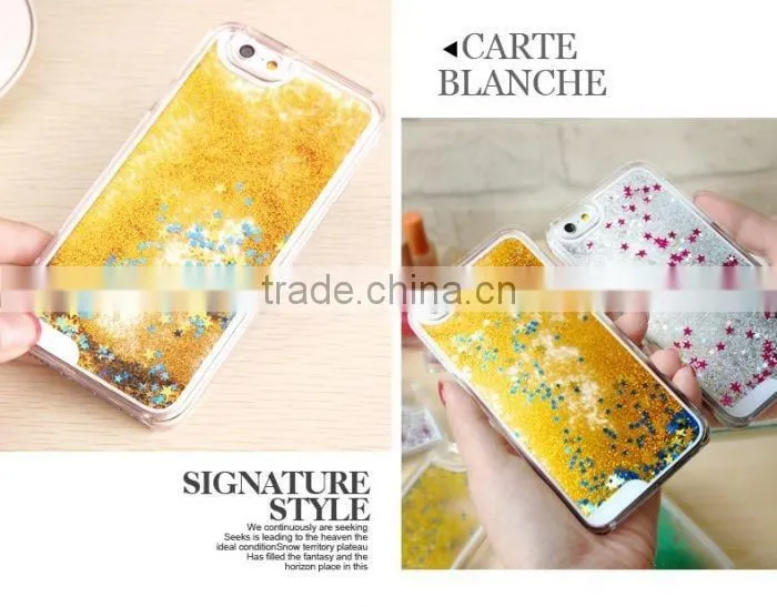 New Bling Stars Quicksand Designed Back Phone Case Cover for iphone 6 plus 4.7 5.5