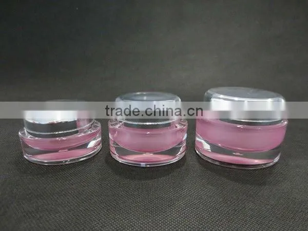 Oval Shaped Acrylic Cream Jar and Lotion Pump Bottle for Cosmetic Packaging