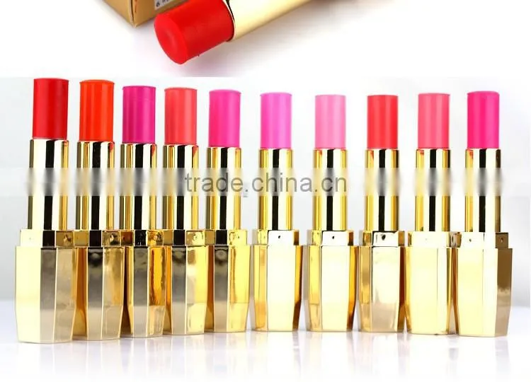 Wholesale Best Selling Fahsion Design Golden Tube Cosmetics Naked Natural Long Lasting Rose Red lipstick