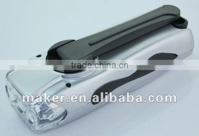 3 LED Cranking Dynamo Plastic Flashlight