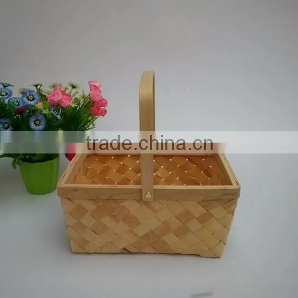 The stylish wood weaving easter basket