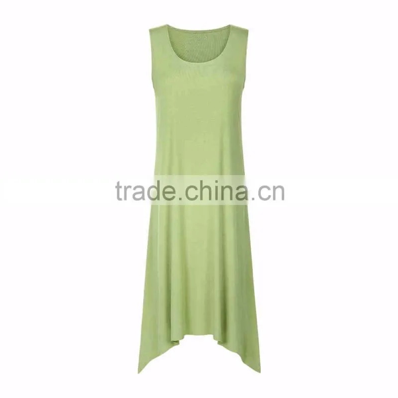 Irregular hem sleeveless vest modal cotton dress skirt back hollow out cultivate one's morality dress
