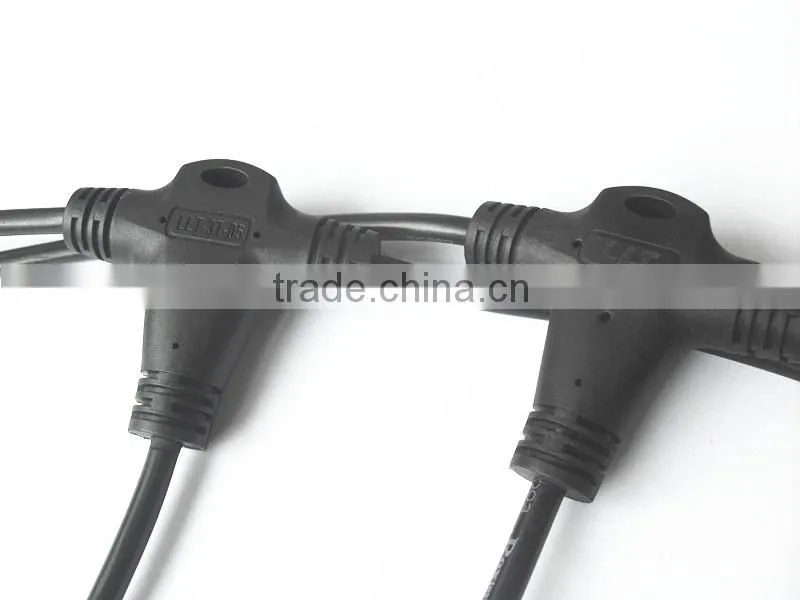 LLT waterproof Tee connector 3-way wire splitter for lighting system