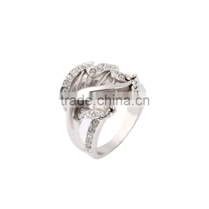 Single Big Leaf Knot Gold Silver Plated Women Band Ring Jewelry