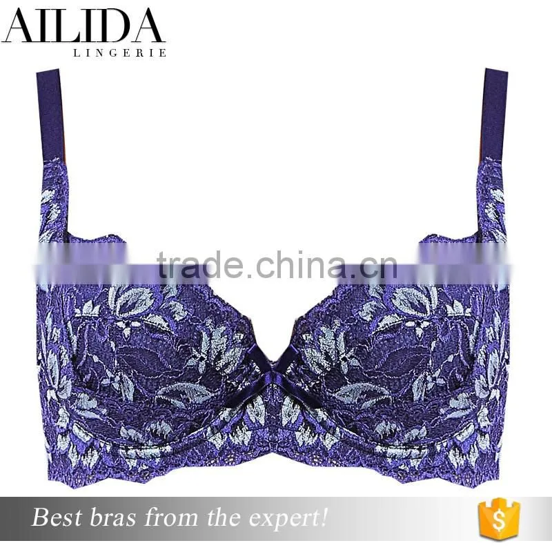 TOP Grade Breathable Bra Customized Logo Embroided Padded Ladies Romantic Bra