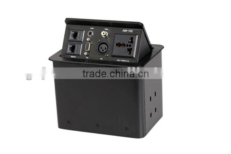 aluminum pop-up outlet with black and silver color