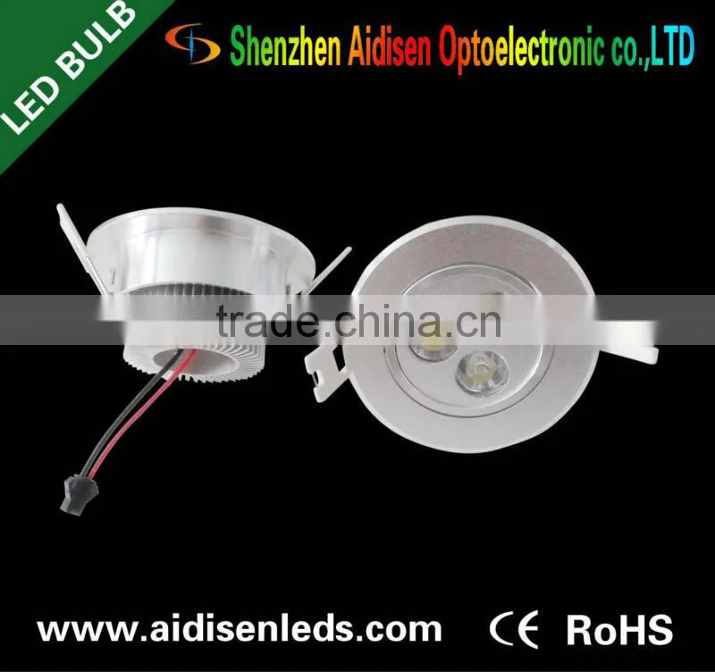 Factory price ! CE RoHS approed high lumen 3w high power dimmable led ceiling lights