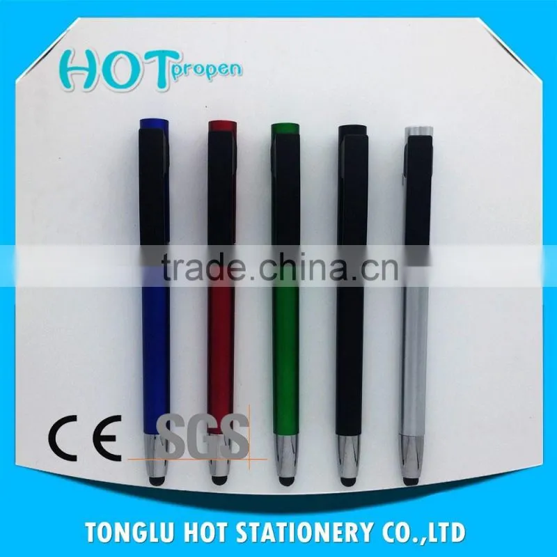 spray paint colored barrel, wide chrome ring with black big clip,twist touch pen