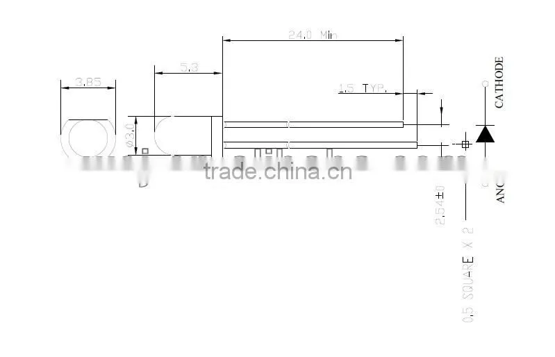 3mm yellow LED diode