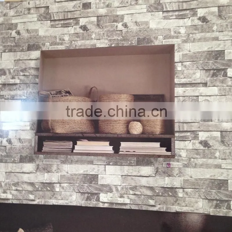 hot selling natural Brick stone textured 3d effect wallpaper with cheap price