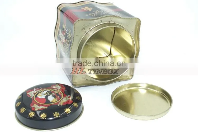 Wave Shaped Tea Tin Can with Inner Lid