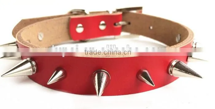 hot sale cow leather dog chains dog collar chains custom metal chain dog collar