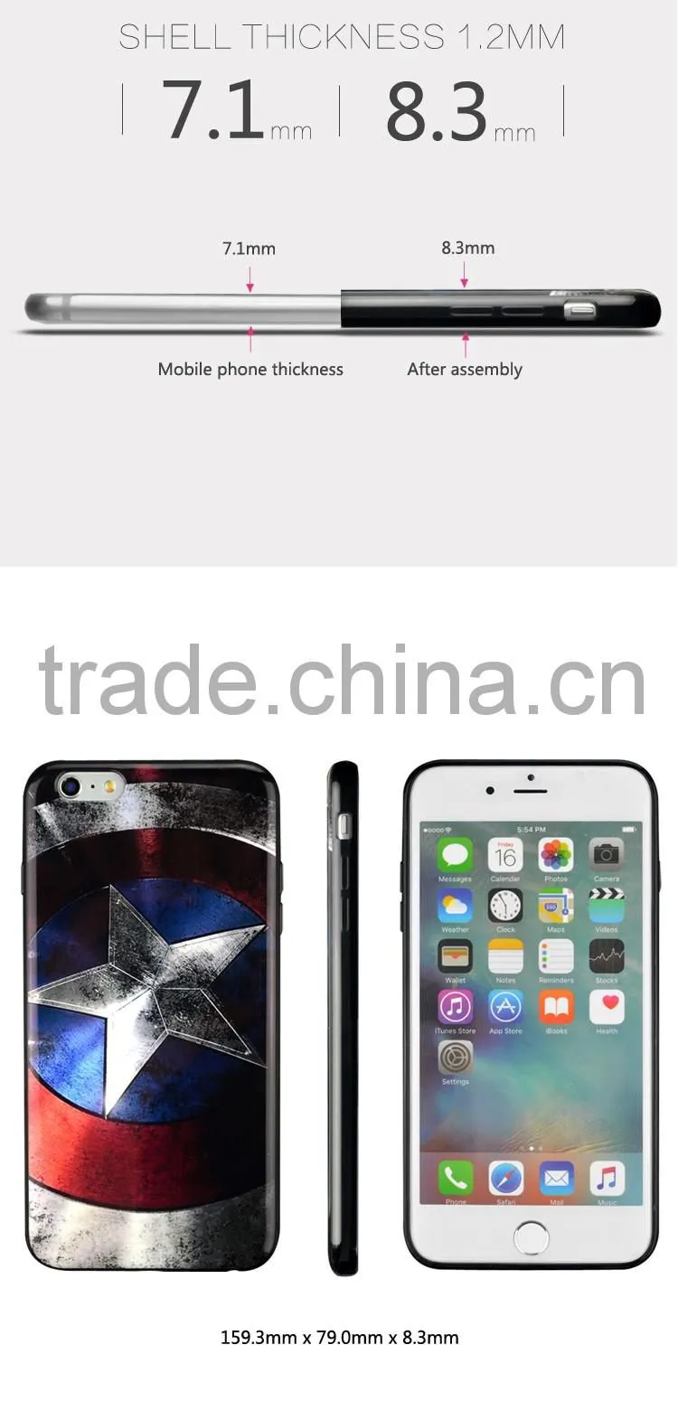 Custom Design Logo Pattern TPU Smartphone Case for iPhone 6/6 Plus IMD Sublimation Print Phone Case