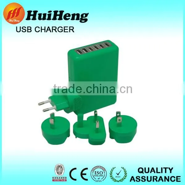 10A 6 port usb charger, portable cell phone charger