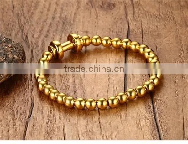 Cheap 2016 stainless steel beads new gold chain design for men