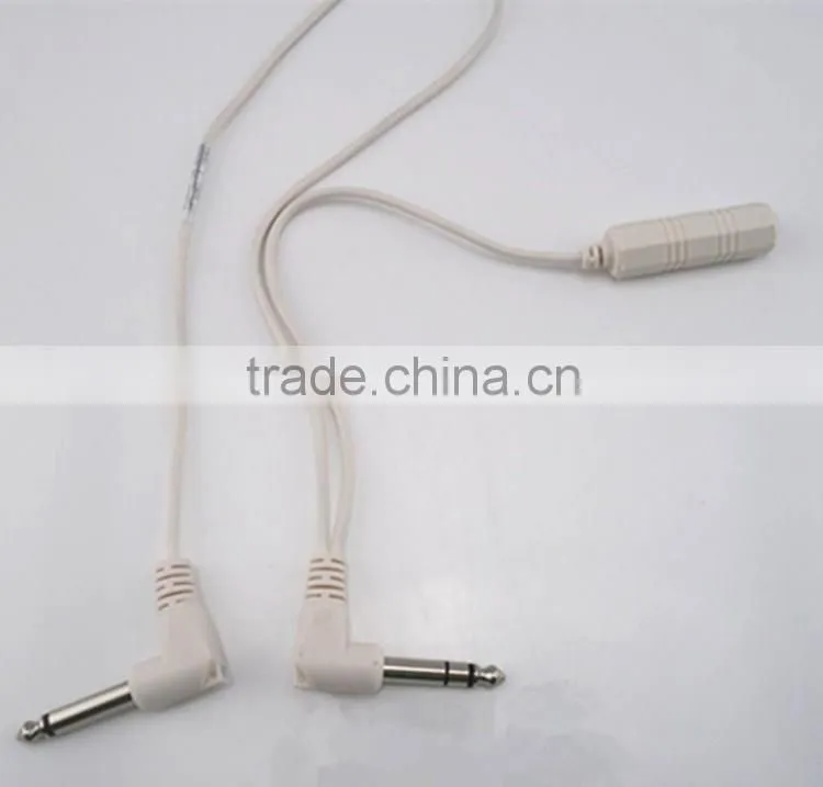 High quality 2 in 1 6.3mm nickel plated 3m medical switch electrode cable