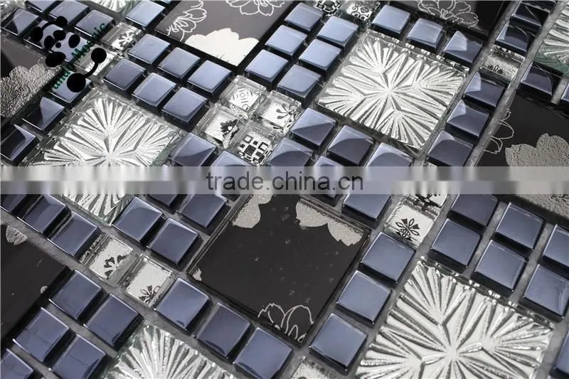 SMP26 Small and big square mosaic crystal glass mosaic tiles interior wall decoration mosaic
