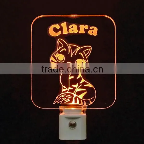 custom Personalized Kitty Cat LED Night Light, Kitten, Animal, Girl, Lamp maker