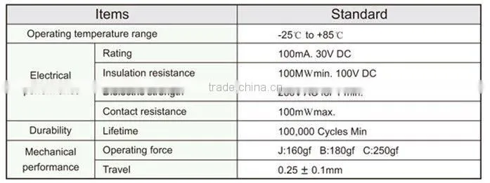 6x6mm led touch light touch button switch FLS611
